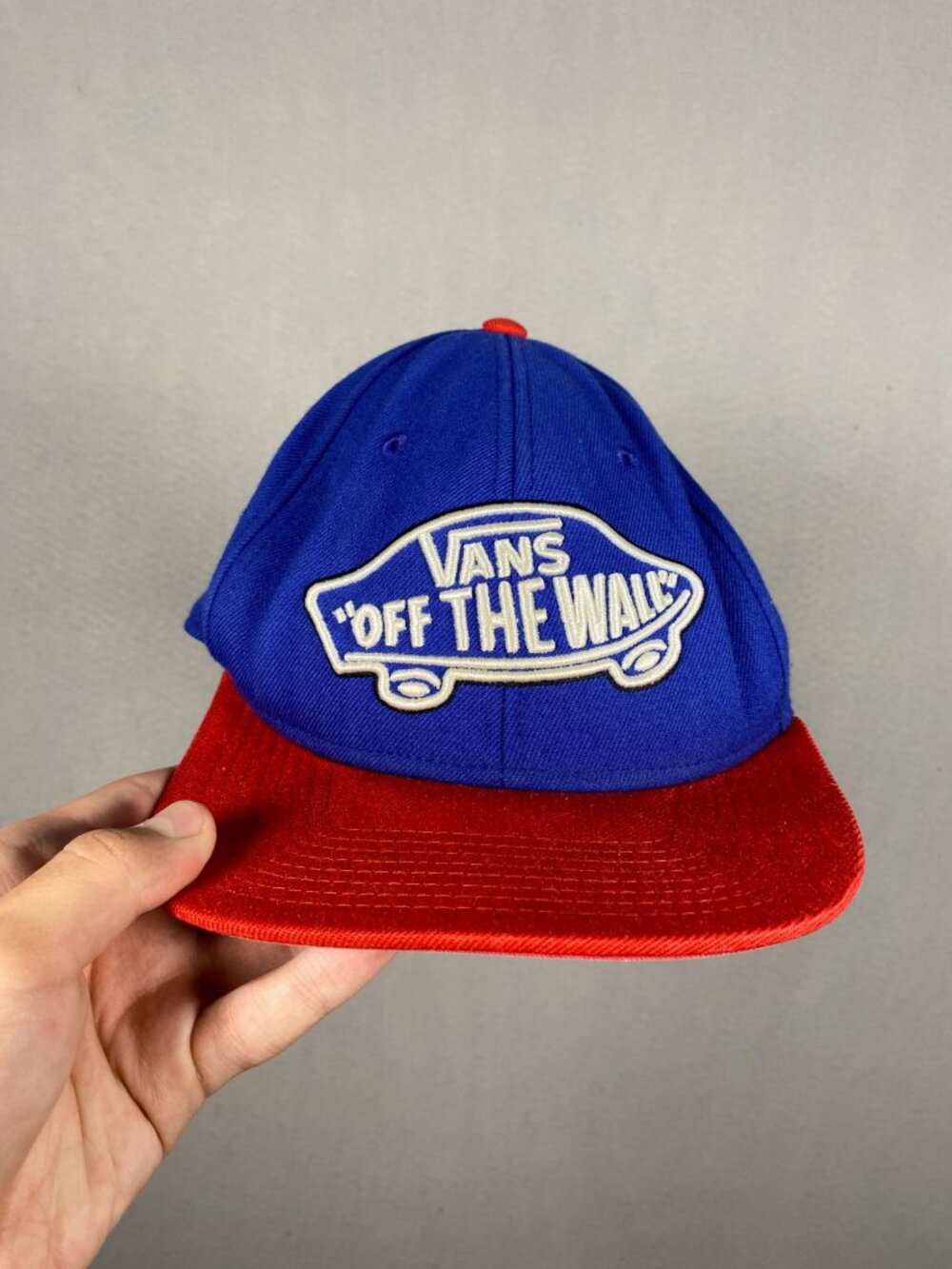 Vans Off The Wall Snapback Hat Mens Blue & Red Adjustable Cap